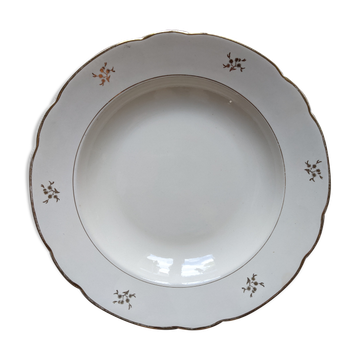 Plat vintage terre de fer Villeroy et boch doré