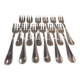 12 silver-plated oyster forks by the silversmith Ercuis, 12.2 cm