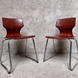 pair of vintage Flötotto chairs in pagwood 1970