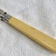 Antique Victorian fish serving cutlery, bone and silver-plated metal