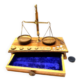 Balance Trébuchet Voyage Complète En Coffret Bijoutier ... Bois Laiton