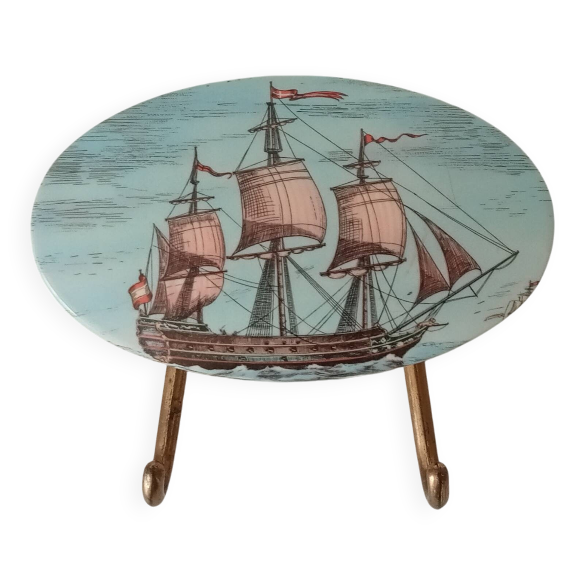 Vintage wall coat hook in brass and Bakelite.