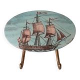 Vintage wall coat hook in brass and Bakelite.