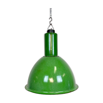 Industrial Soviet Green Enamel Pendant Lamp, 1960s