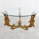 Table basse dauphin vintage en laiton, années 1970