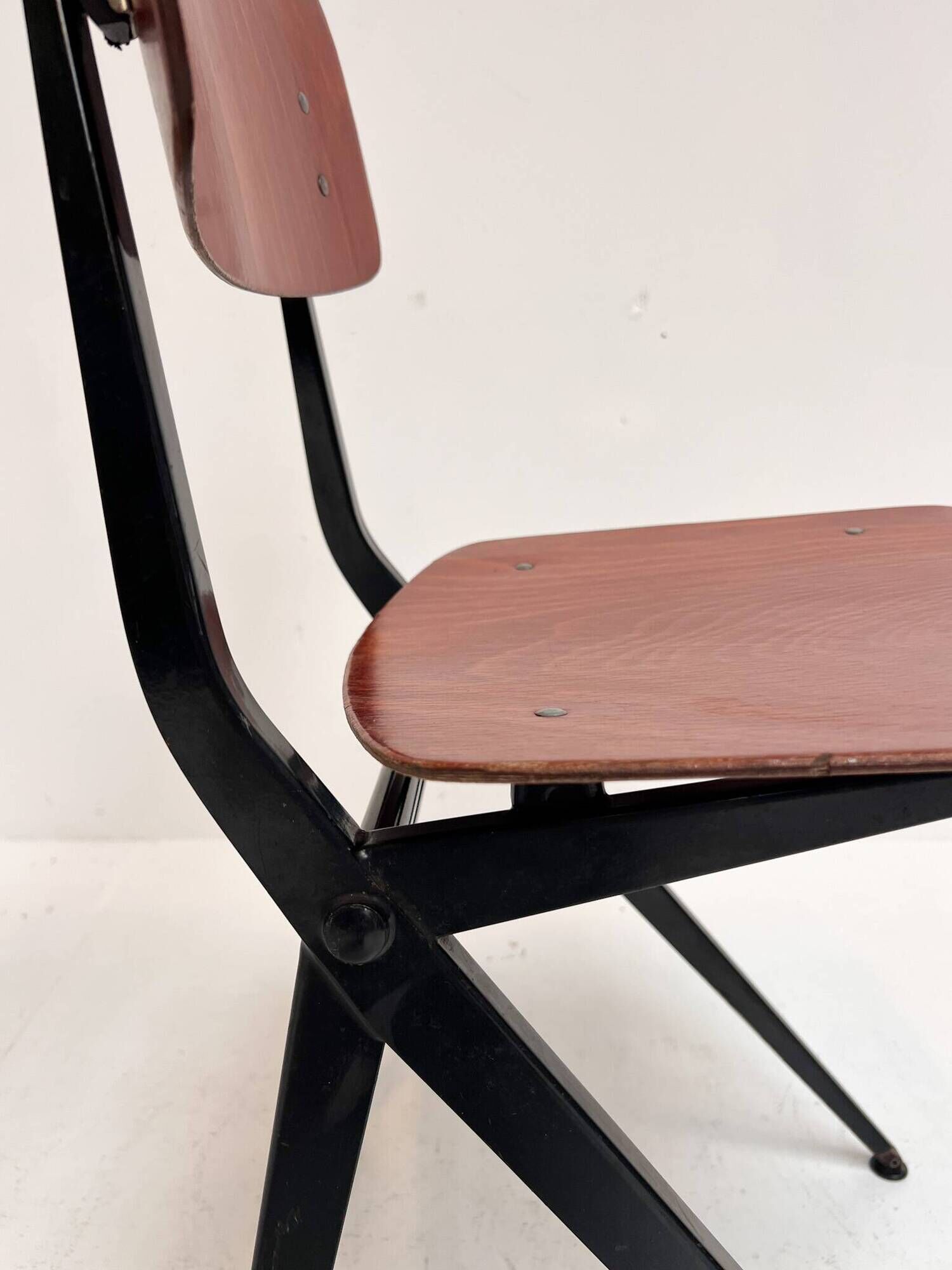 Set of 4 school chairs by Ynske Kooistra for Marko Holland, 1960s.