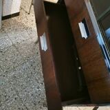 Rosewood and chrome display cabinet, 1970s-80s.