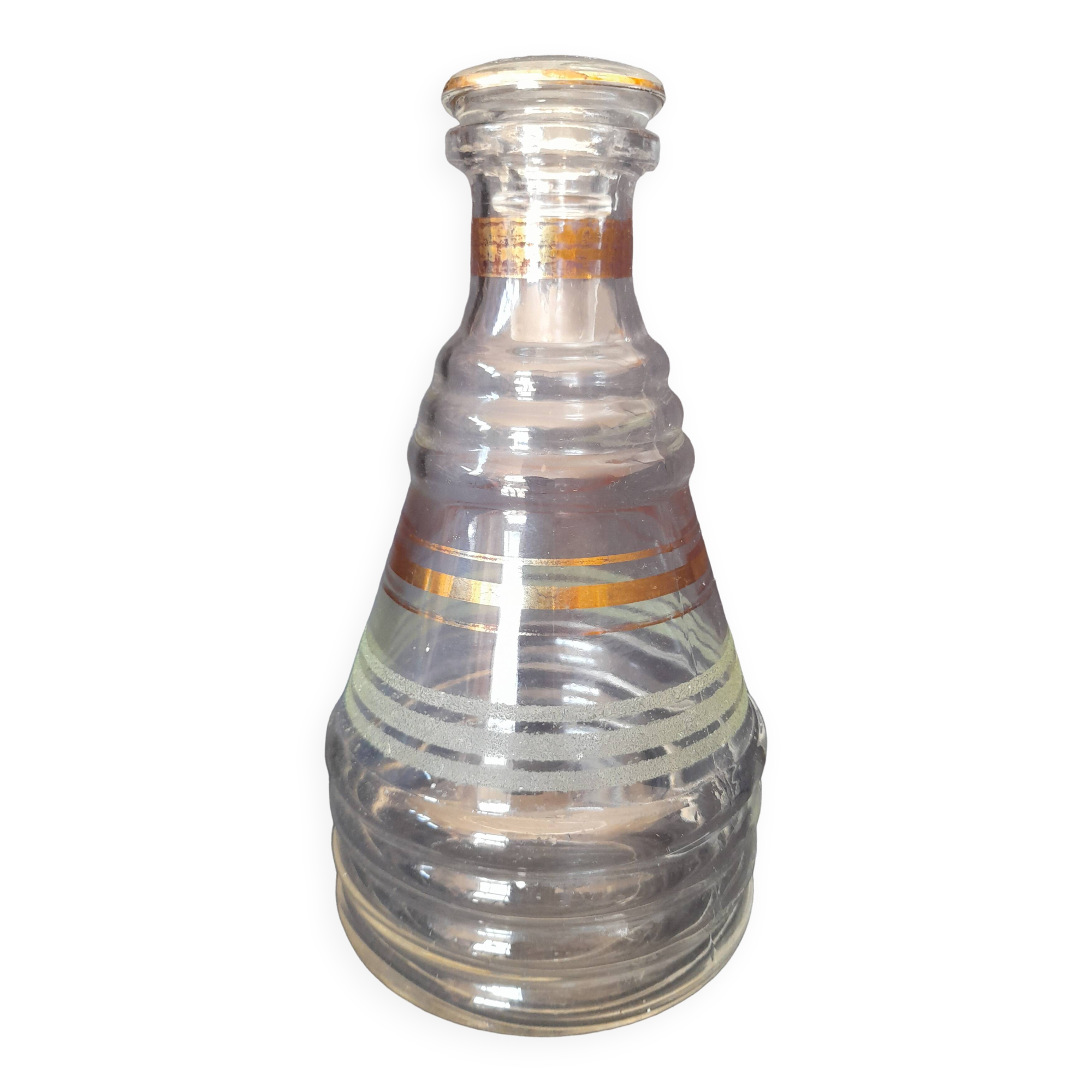 Carafe dorée granitée vert Art Déco Grey Poupon