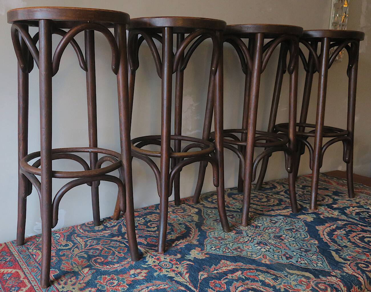 Ensemble de 4 chaises de bar vintage, 1960