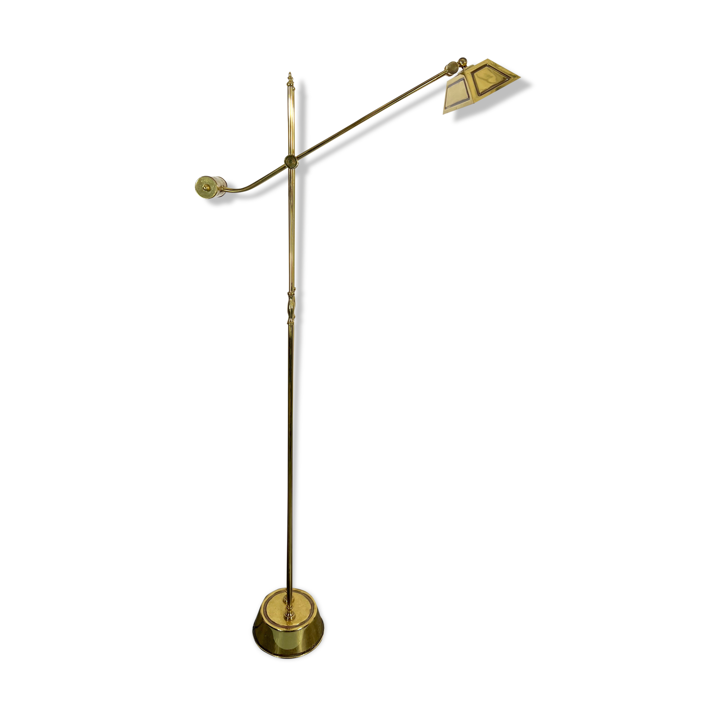 Vintage adjustable Italian solid brass floor lamp from 70s