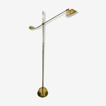 Vintage adjustable Italian solid brass floor lamp from 70s