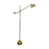 Lampadaire italien en laiton massif réglable vintage des années 70