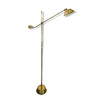 Vintage adjustable Italian solid brass floor lamp from 70s