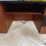 Vintage desk three drawers and a door with shelf
