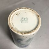 Former roller kg lunéville white porcelain vase + flowers vintage designs