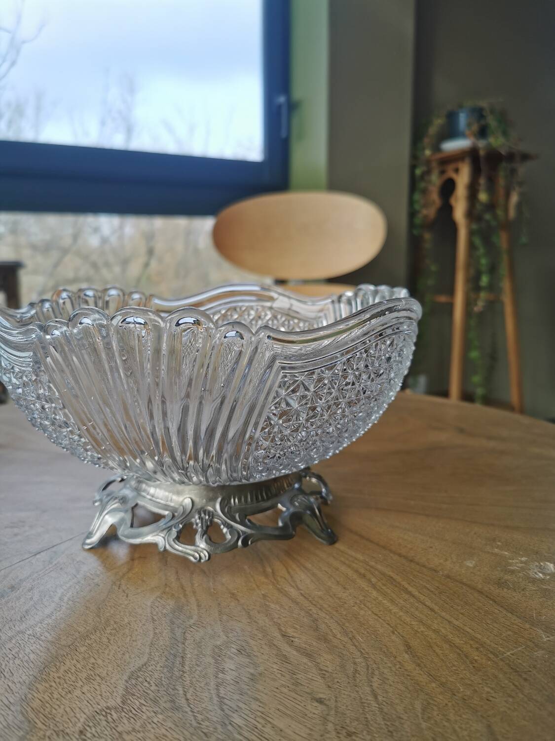 Val Saint Lambert crystal salad bowl