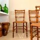4 chaises en bois et cannage