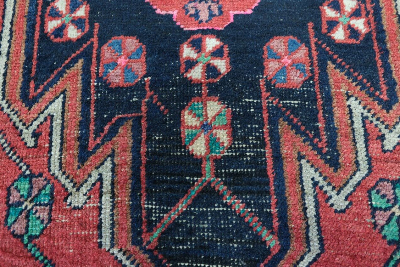 Antique hand-woven persian maslaghan rug, 1920s 254x135cm