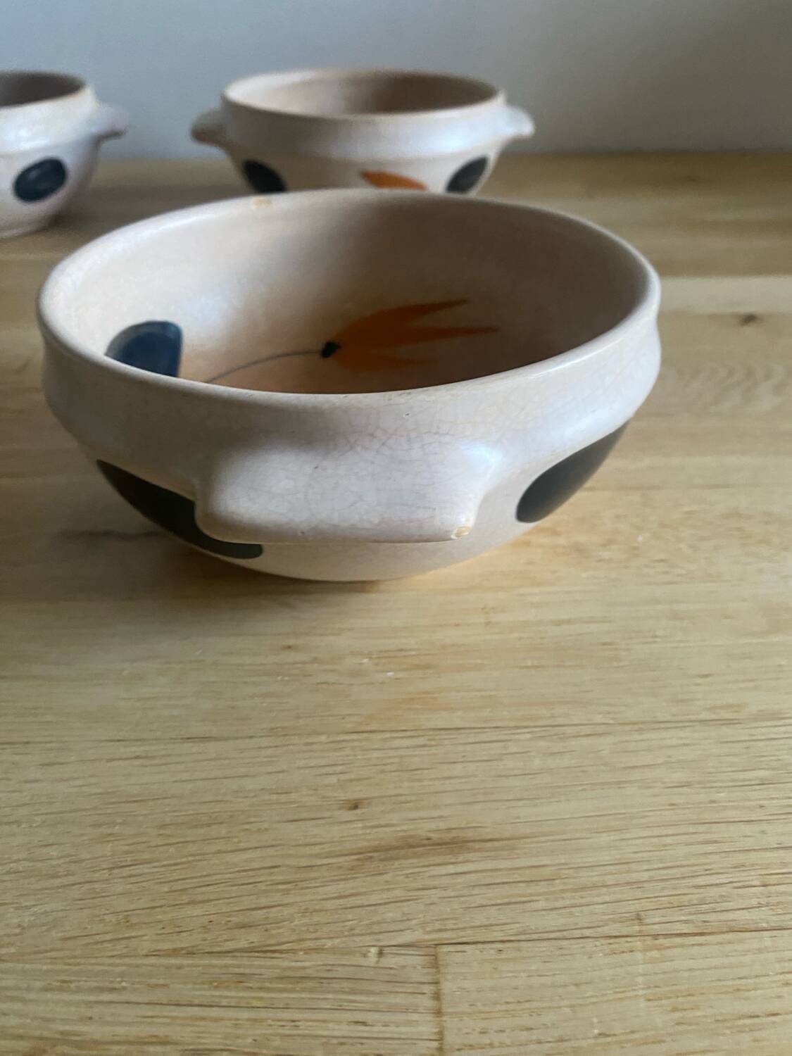 4 vintage Marais pottery bowls