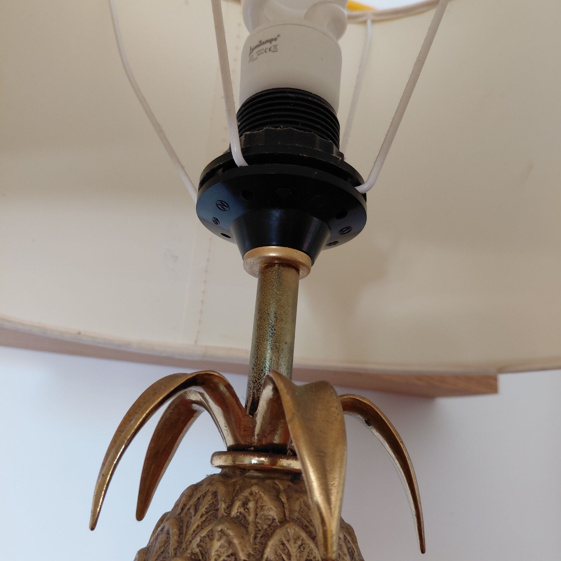 Vintage brass pineapple lamp in the Maison Jansen style – 1970s