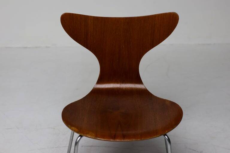 Set of four “Lily” chairs by Arne Jacobsen for Fritz Hansen, teak, Denmark, 1971