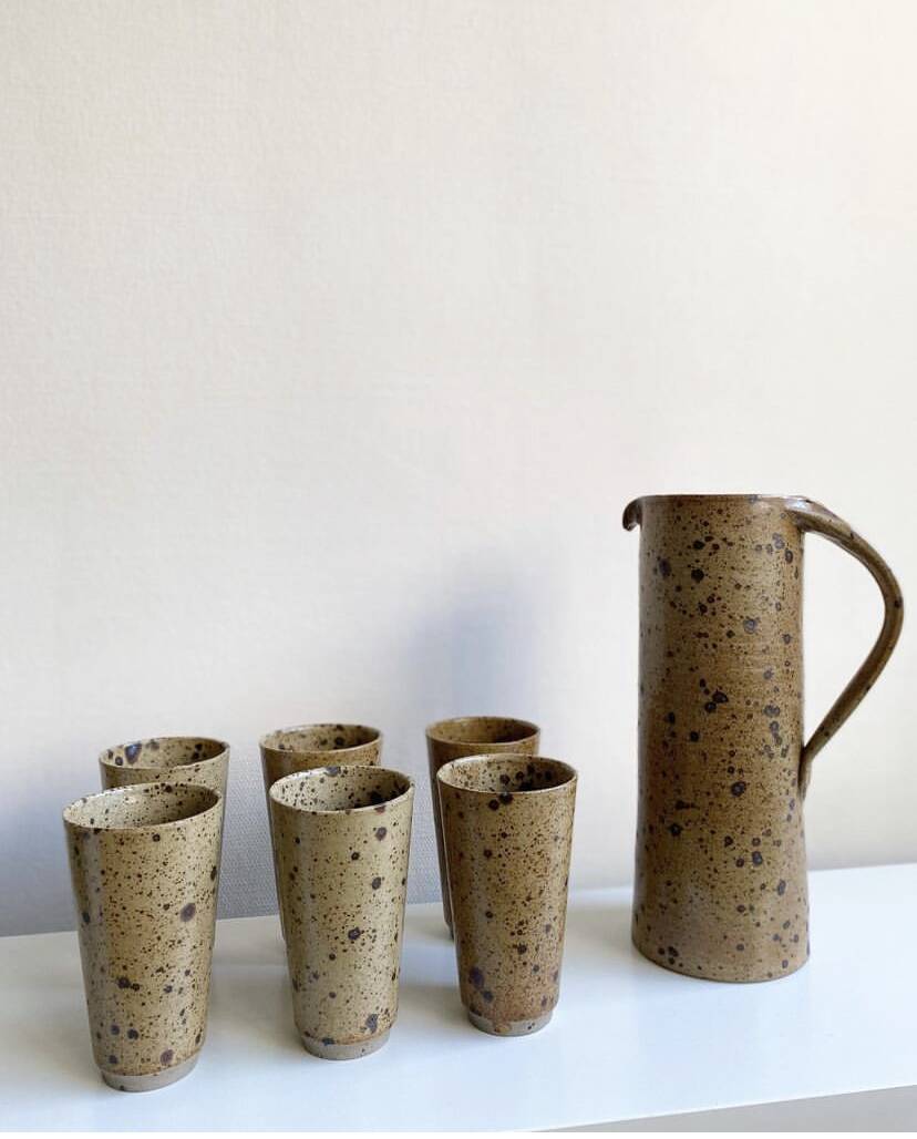 Vintage set in pyrite stoneware, orangeade service