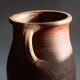 Brown terracotta milk pot / French antique farm / Artisan pottery