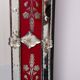 Large Vintage Venetian Red Glass Etched Wall Mirror