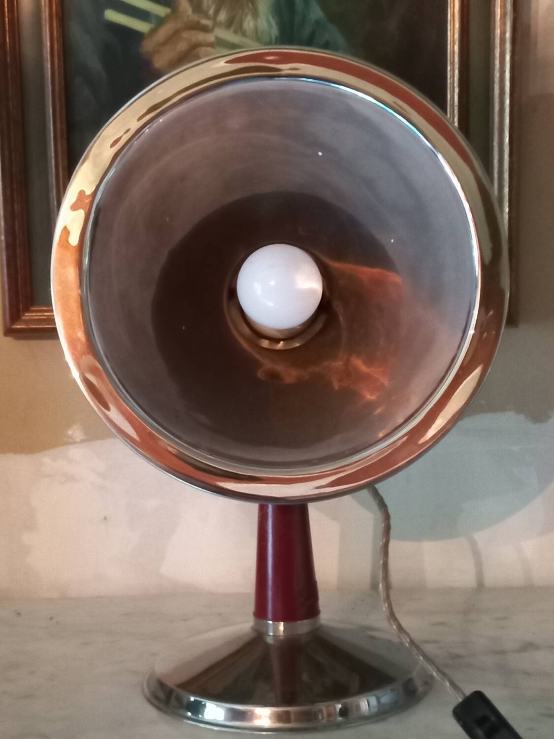 Industrial stainless steel lamp, Atheeza brand, made in Usés, France, 1992