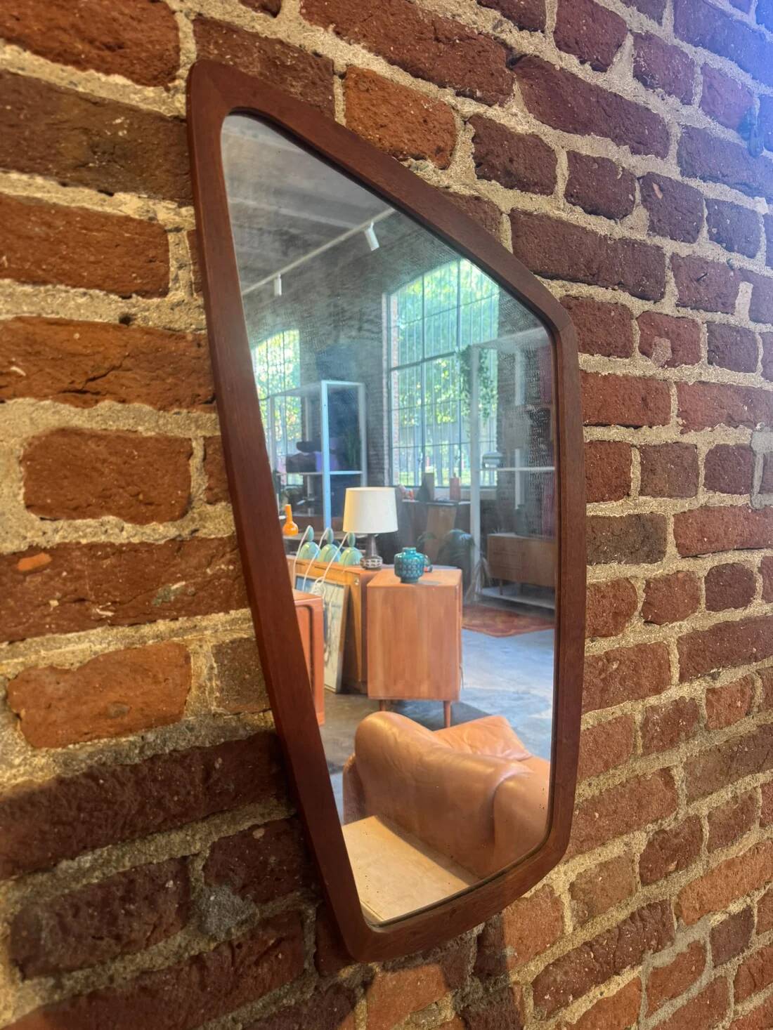 Framed teak mirror, Denmark 1960
