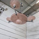 Art Deco chandelier in chromed metal from the 1930s