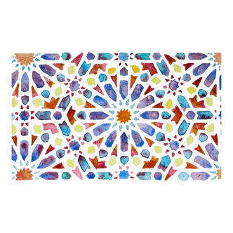 Original acuarela azulejo arabe. Arabic azulejo tile.