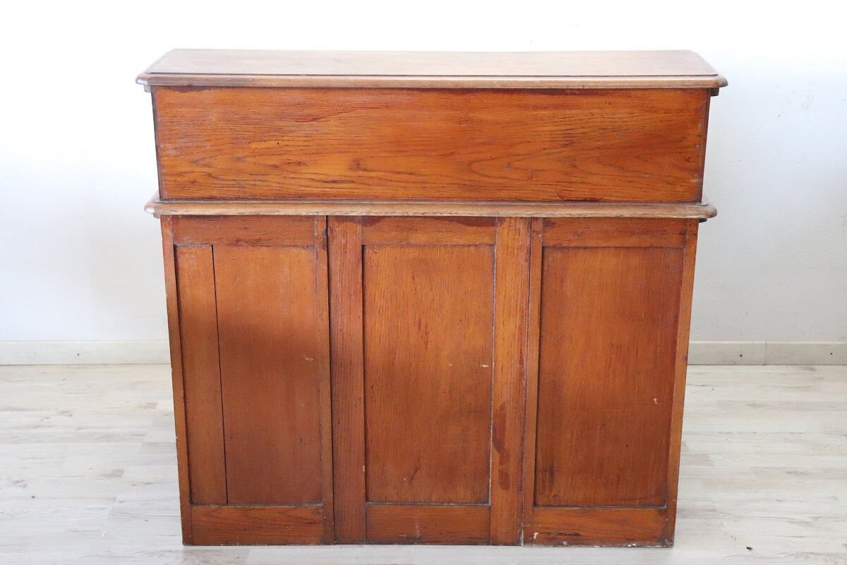 Bureau à rouleau en bois de chêne, Italie début du 20e siècle