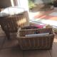 Wicker magazine holder / vintage 60s-70s