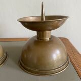 Pair of brass church candlesticks