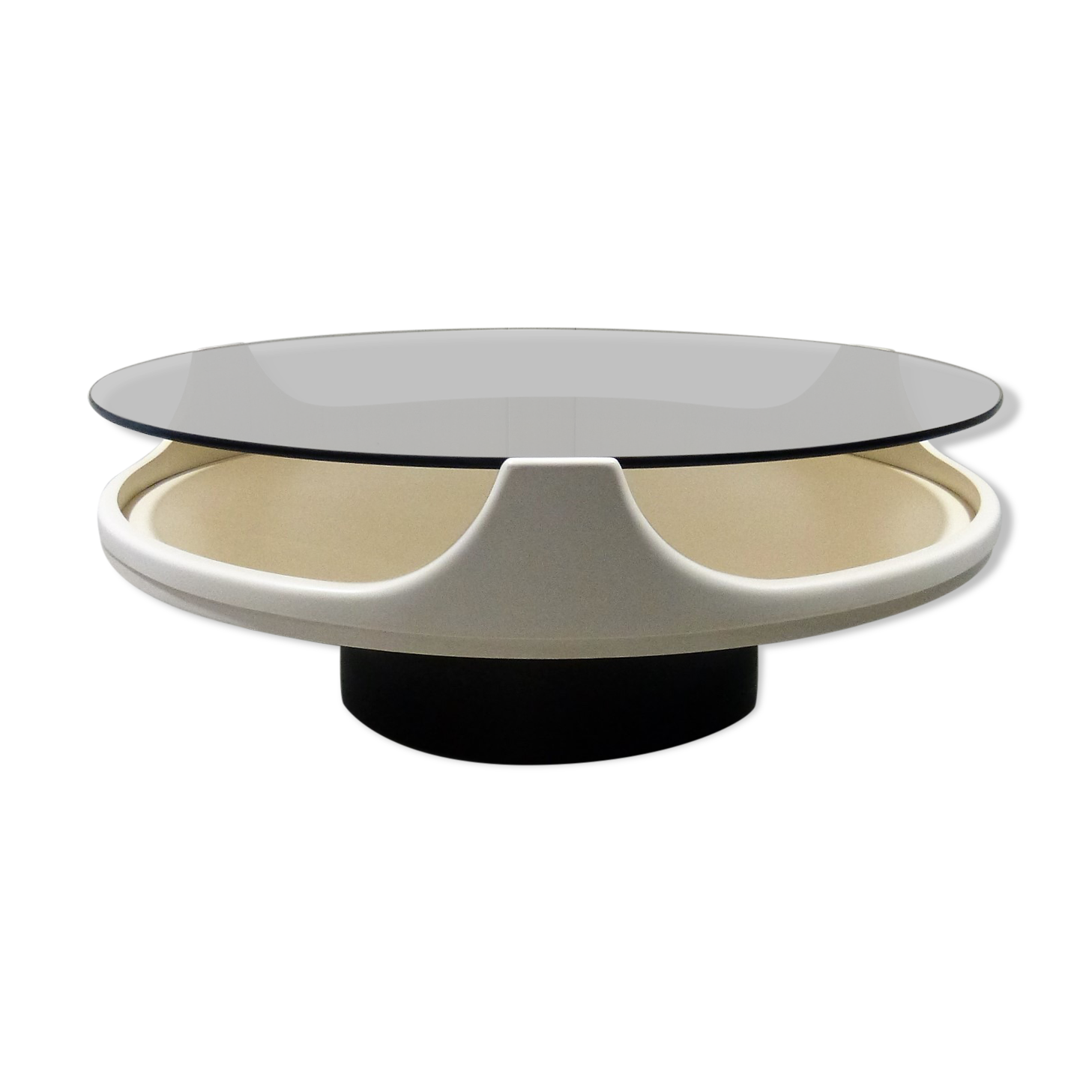 Round spce age coffee table 1960’s, Opal Möbel
