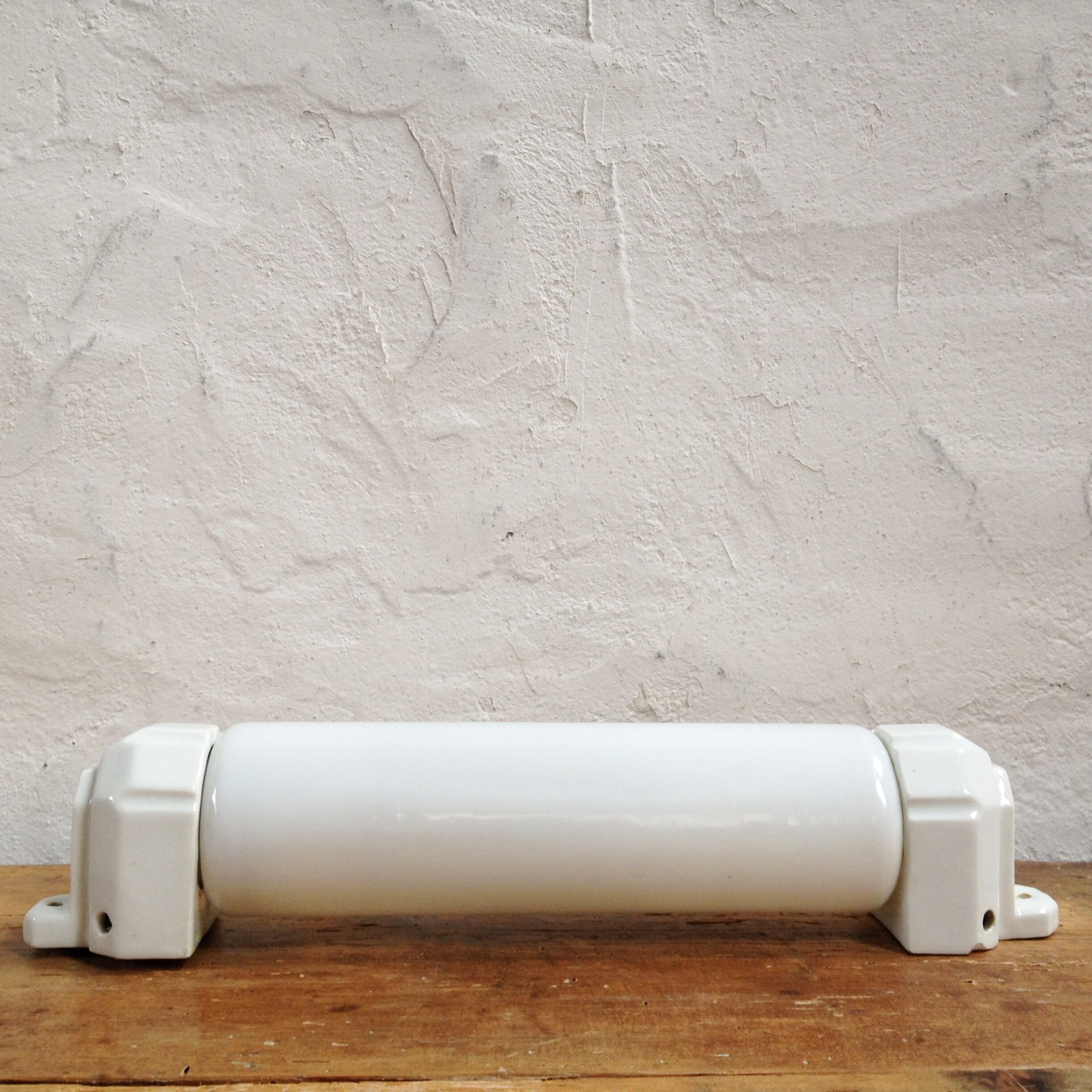Art deco sconce, porcelain and opaline tube