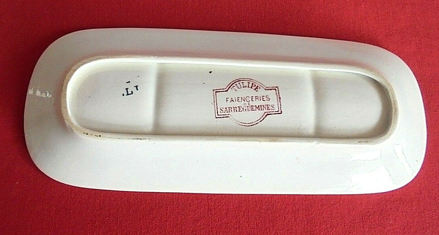 Long serving dish tulipe sarreguemines 22.5 cm x 9 cm