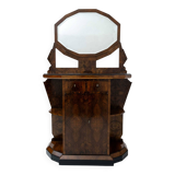Buffet Art déco italien en noyer et bruyère avec miroir, début du XXe siècle