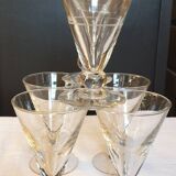 Five art deco glasses
