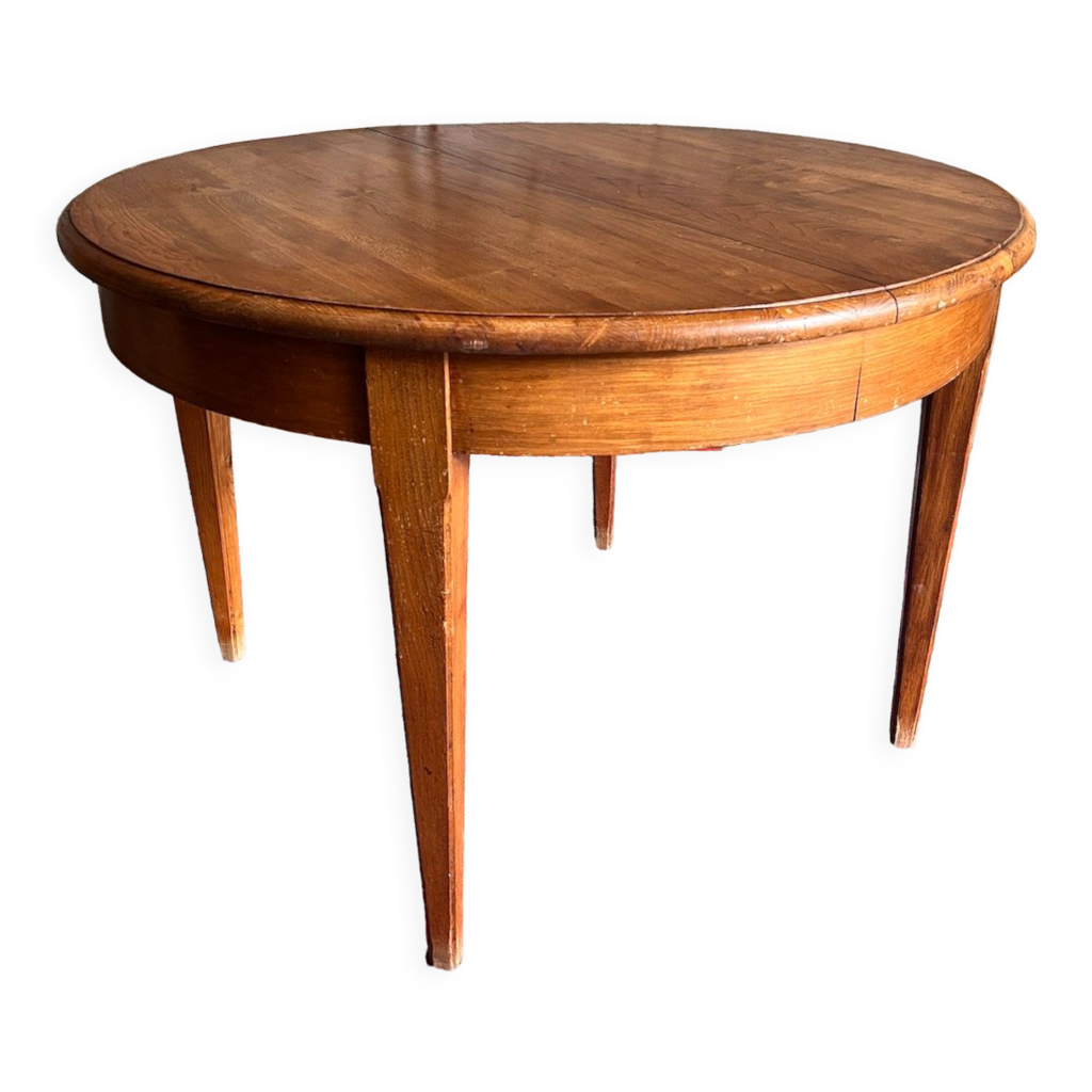 Table ronde à rallonge en chêne années 60/70 style Louis XVI modernisé ...
