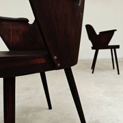 Pair of wooden armchairs by Lubomir Hofmann for Ton (Thonet), 1960