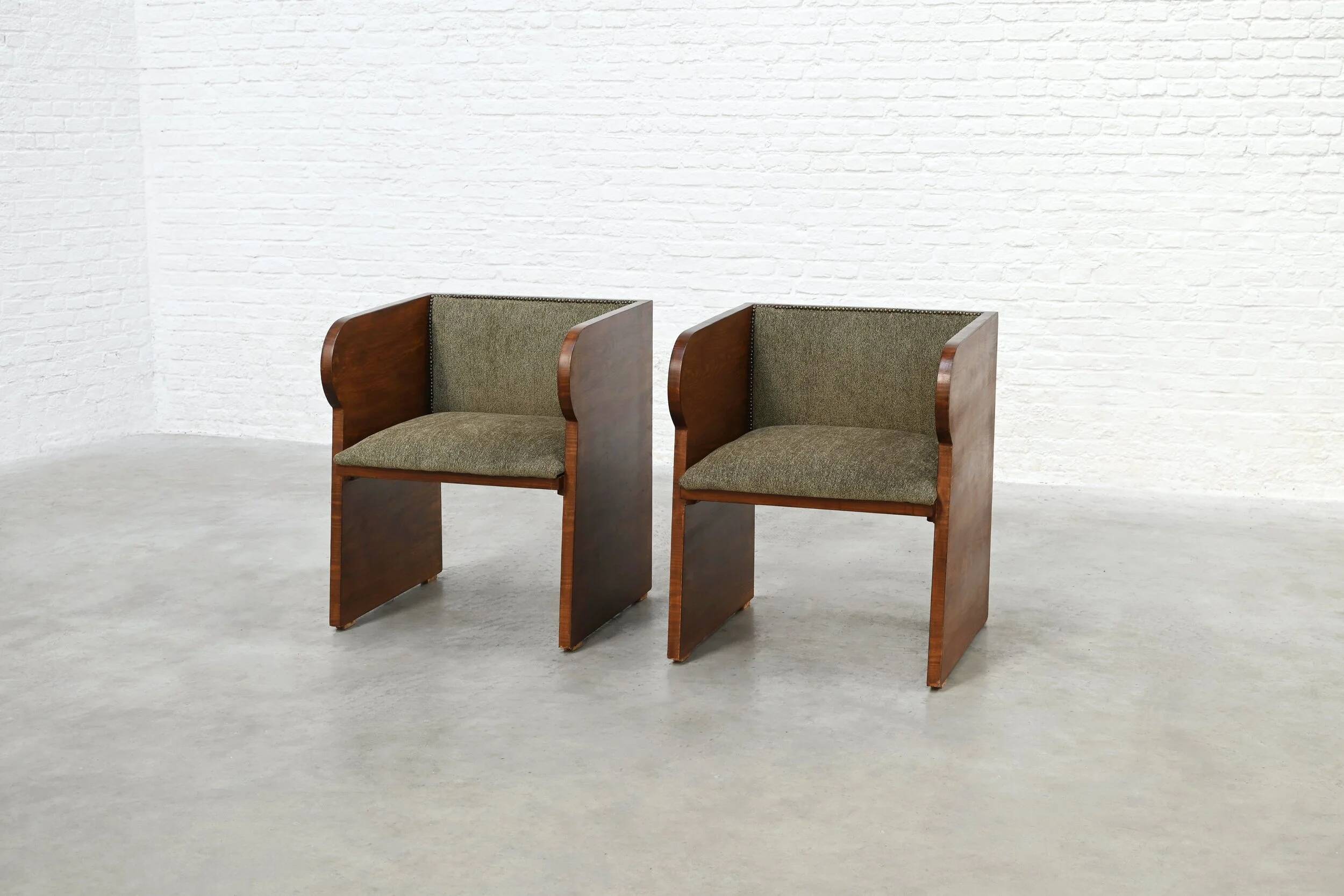 Pair of Swedish modern armchairs, Sweden, 1940s