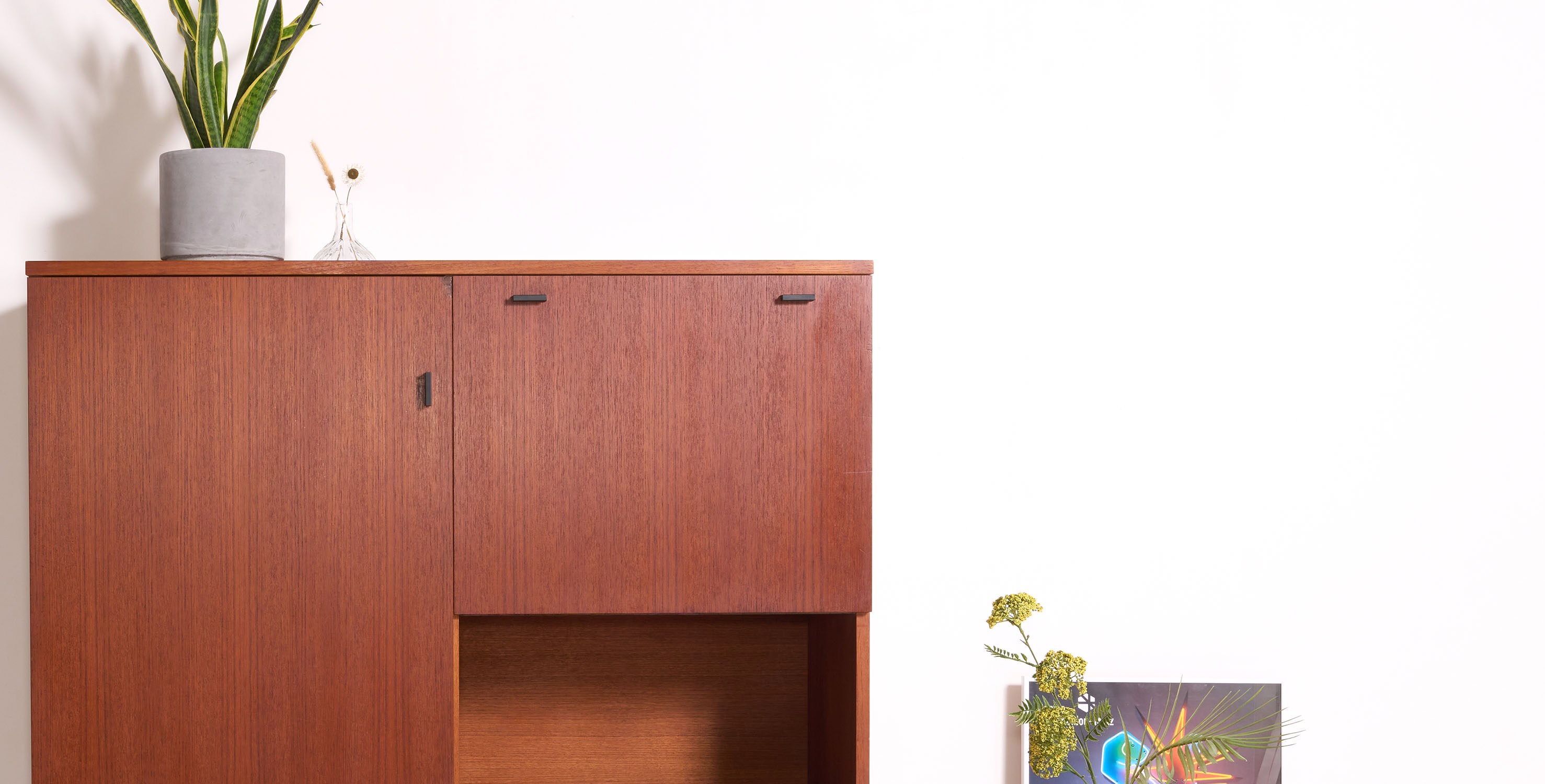 Vintage high sideboard, modernist style, L116cm