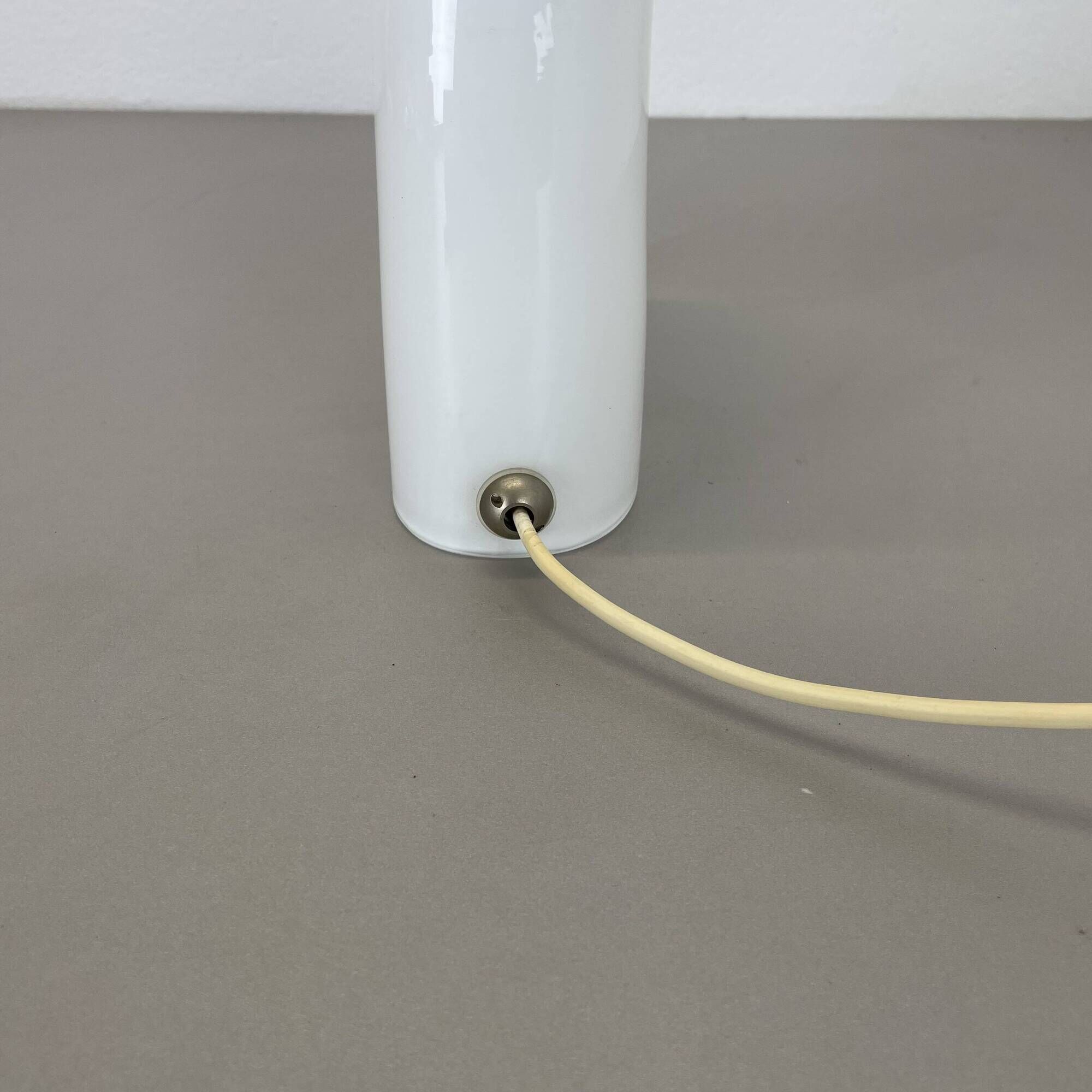 Minimalist White and Yellow Murano Glass Table Lamp by De Majo, Italy 1970s