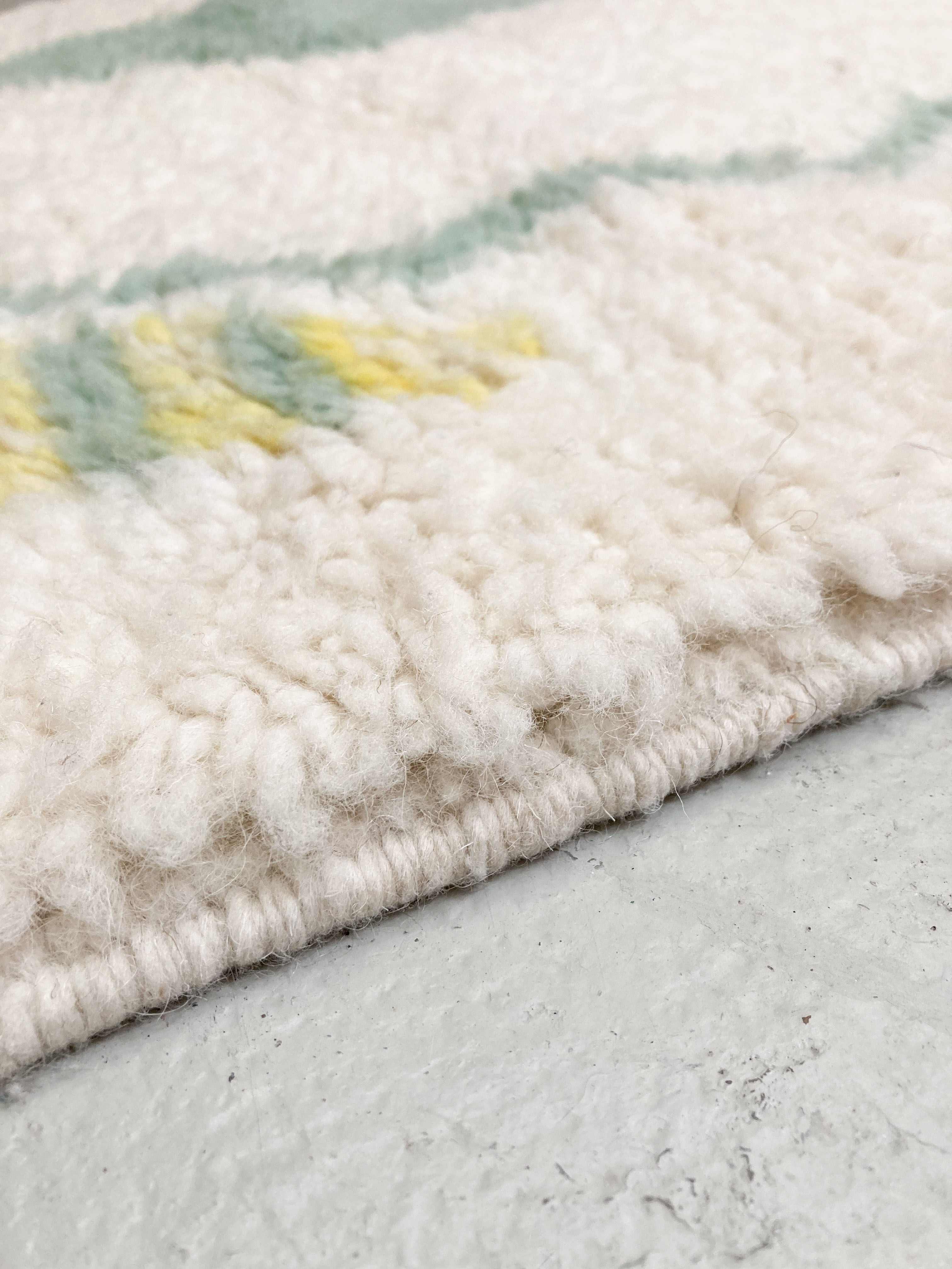 Contemporary moroccan berber carpet beni ouarain with colorful patterns