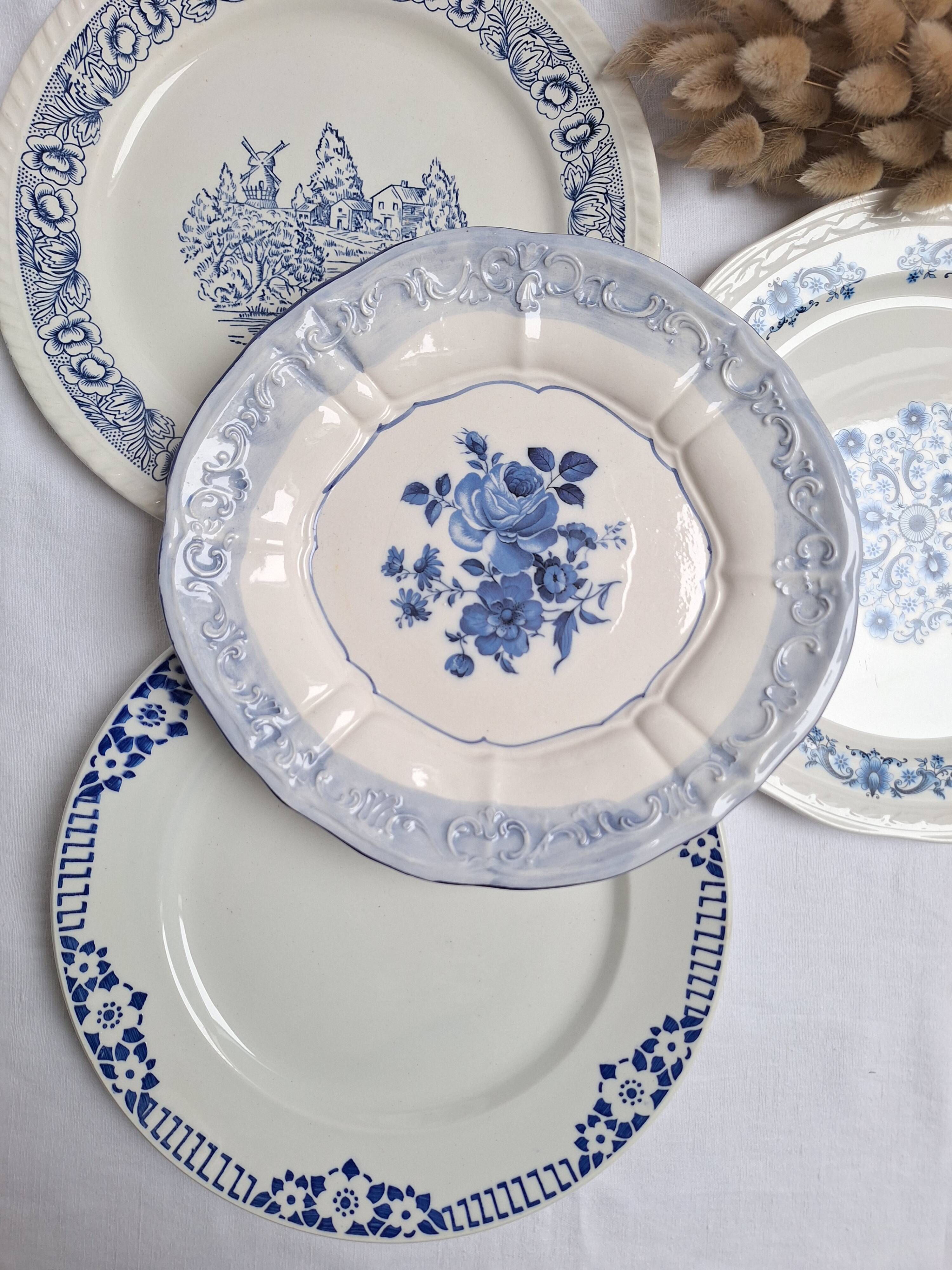 Vintage blue dinner plates