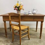 Old walnut farm table with pulls