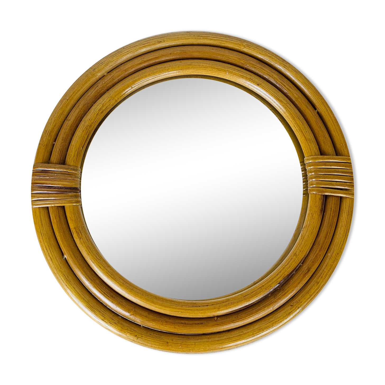 Round rattan mirror 27 cm