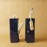 Pair of wall lamps Ikea V413 navy blue vintage design 1980